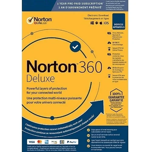 Norton 360 Deluxe – 1-Year / 5-Device – Global product artwork