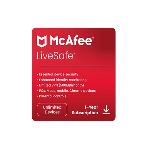 McAfee Live Safe Unlimited Devices product artwork