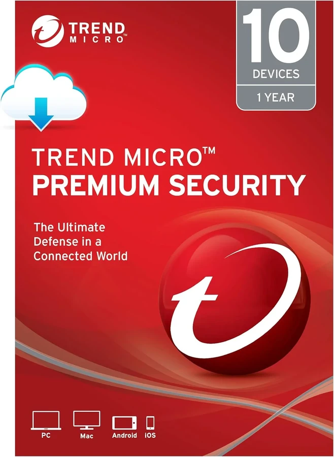 Trend Micro Max Premium Security 10 Devices 1 Year product artwork